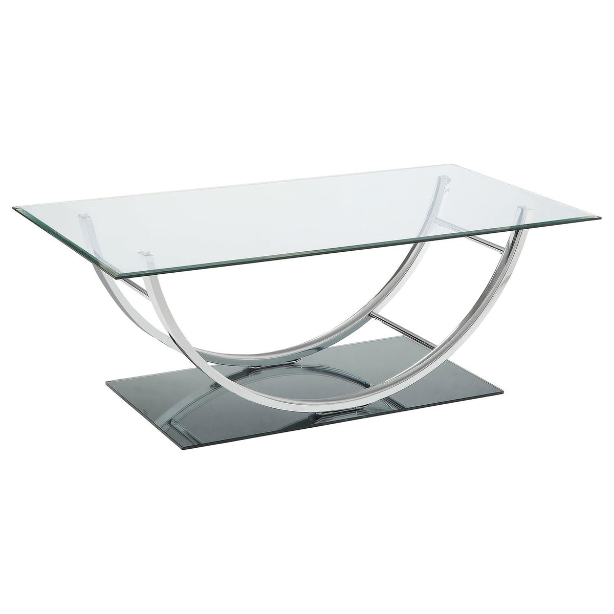 Coaster 704988-CO Glass Top Coffee Table, Chrome