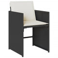 vidaXL Garden Chairs with Cushions 4 Pieces Black Polyrattan