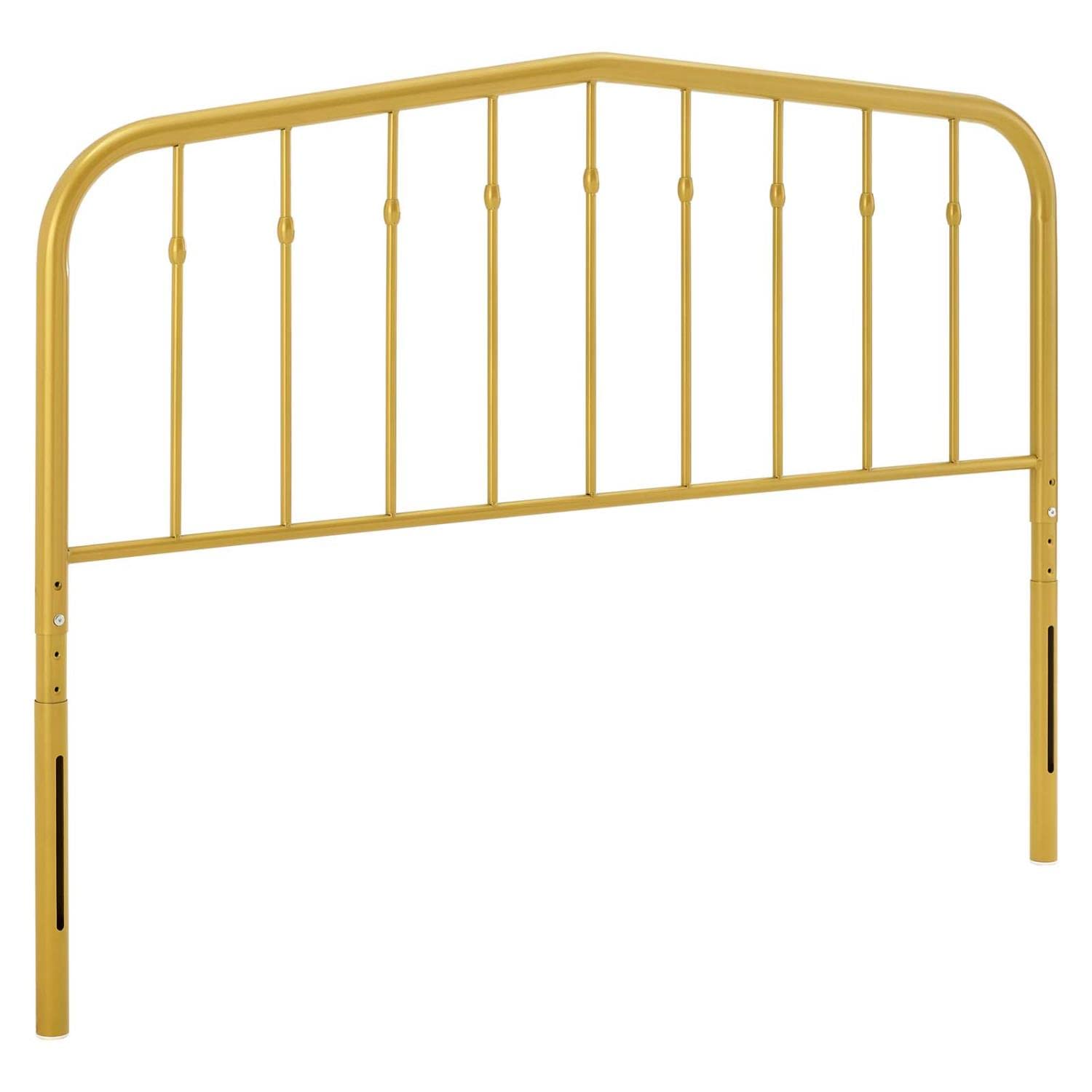 Modway Lennon Modern Farmhouse Metal King Headboard in Gold