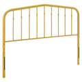 Modway Lennon Modern Farmhouse Metal Twin Headboard in Gold