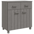 vidaXL HAMAR Solid Wood Sideboard - Light Gray 31.1"x15.7"x31.5" - Pine & MDF Construction - 2 Doors 2 Drawers - Versatile Organization and Display Unit