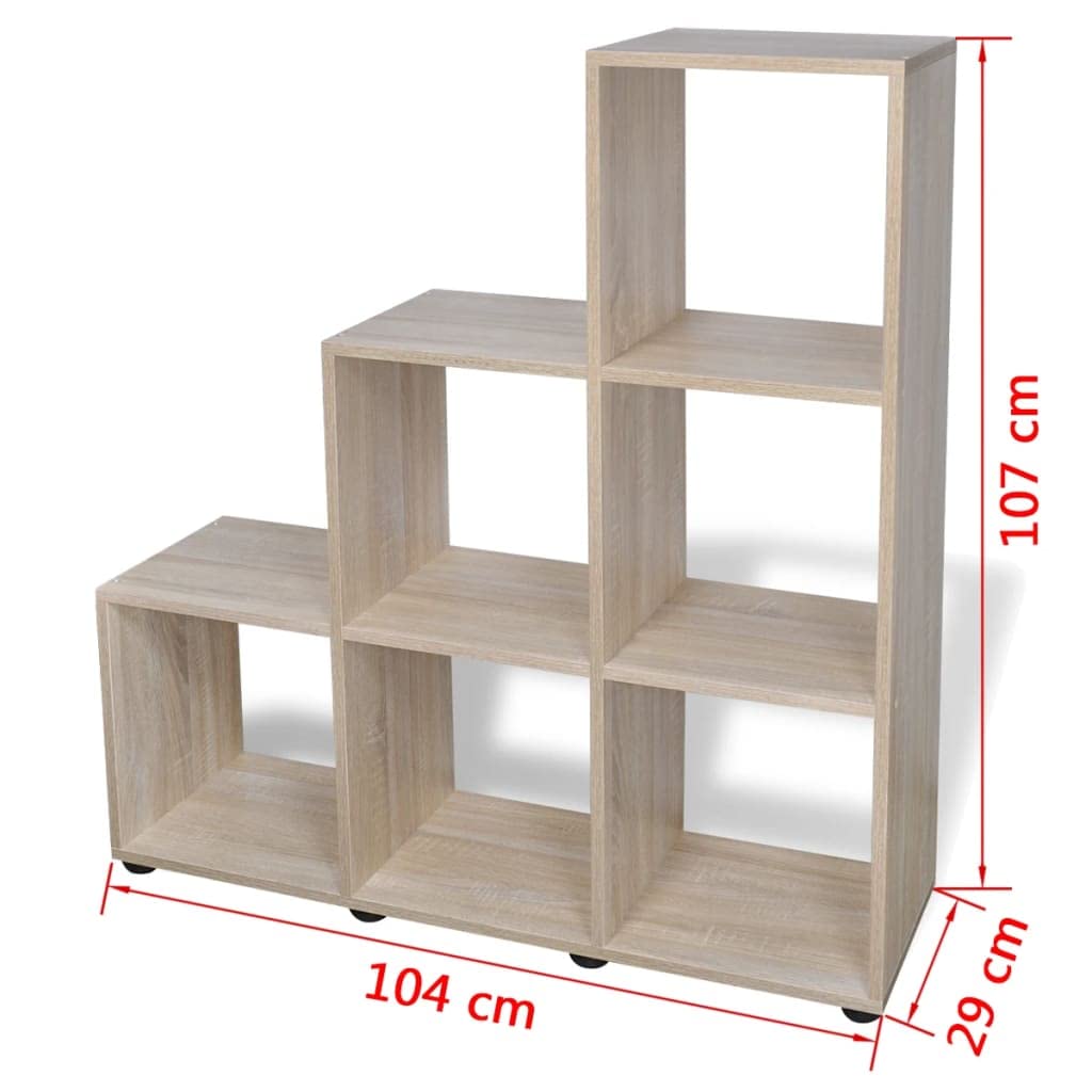 vidaXL Bookcase/Shelf, Storage Unit with Compartment, Bookshelf, Living Room, Interior, 107 cm, Oak Colour
