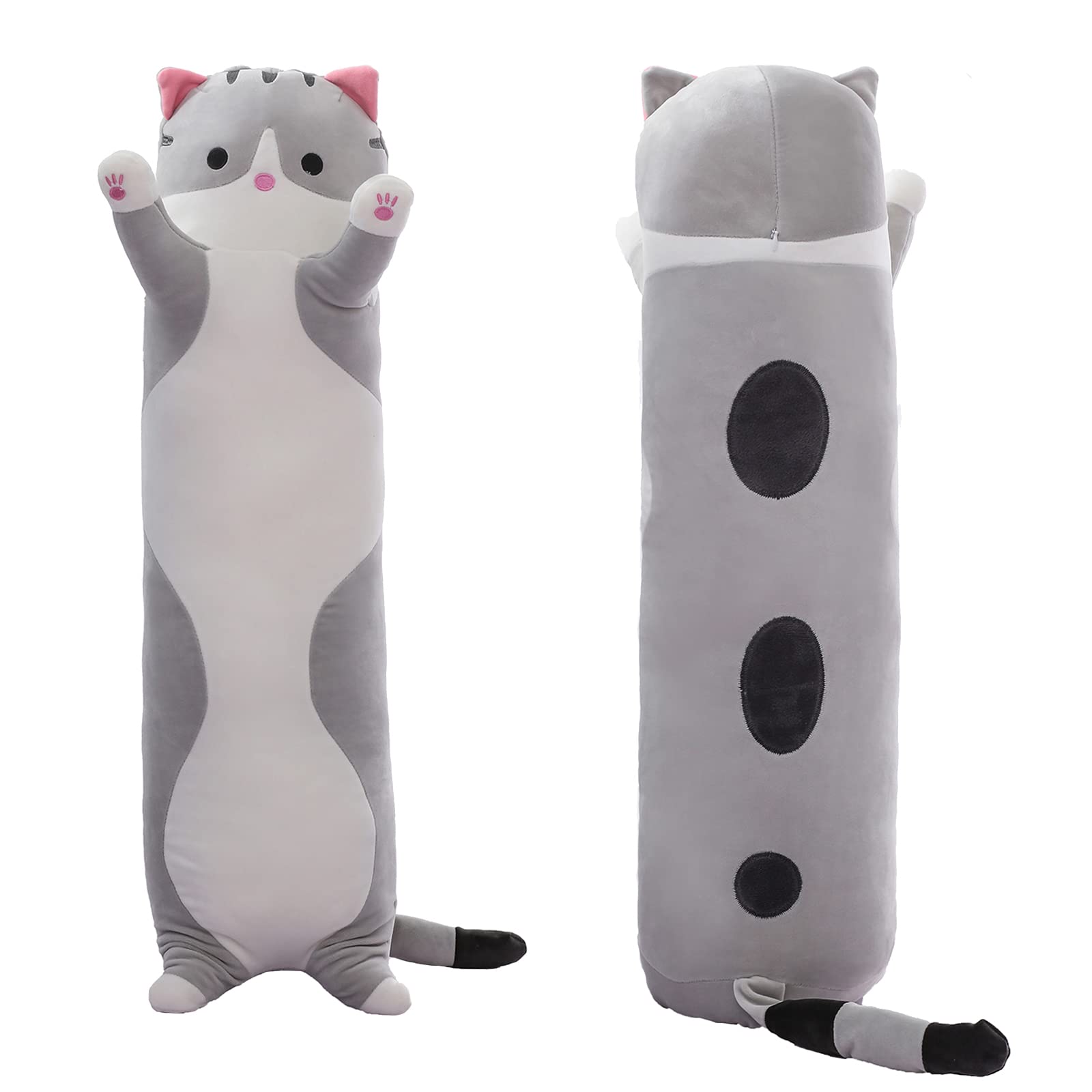 SHINUOER Cute Long Cat Body Pillow Cat Stuffed Animals Plushies Girls Boys Plush Pet Kawaii Stuff Plushie Funny Pillows Kids Plu