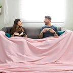 Phf 100% Cotton Waffle Weave Blanket Oversized King Size 120'X 120'- Washed Soft Lightweight Breathable Oversize Huge Blanket- Extra Large Big Blanket For Couch Bed Sofa-Aesthetic Home Decor- Pink