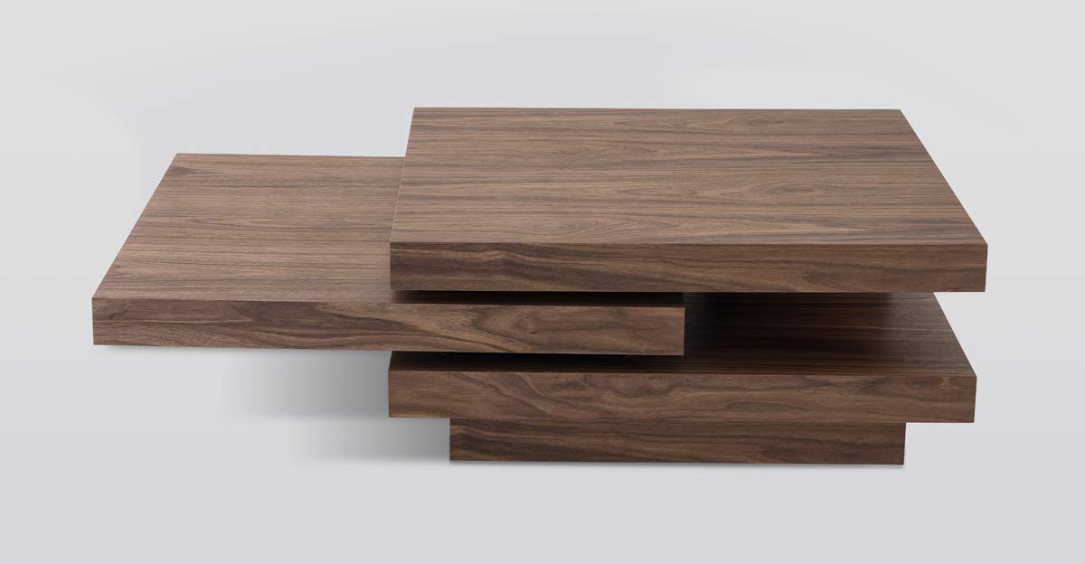 HomeRoots Veneer Modern Walnut Coffee Table