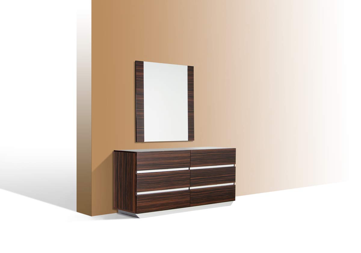 HomeRoots Furniture Hallway Bedroom Luxor Italian Modern Ebony Mirror