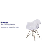 Flash Furniture Allure Series Transparent Side Chair with Gold Base