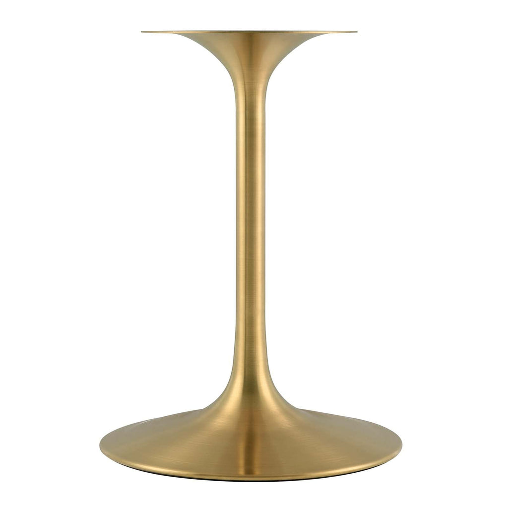 Modway Lippa 36" Mid-Century Modern Dining Table With Round Top In Gold White