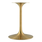 Modway Lippa 36" Mid-Century Modern Dining Table With Round Top In Gold White