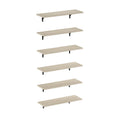 Furinno Rossi 23-Inch Wall Mounted Floating Display Shelves, Metropolitan Pine, Set of 6