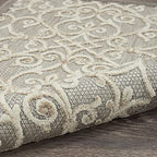 HomeRoots 100% Polypropylene 8’ x 11’ Natural and Gray Indoor Outdoor Area Rug