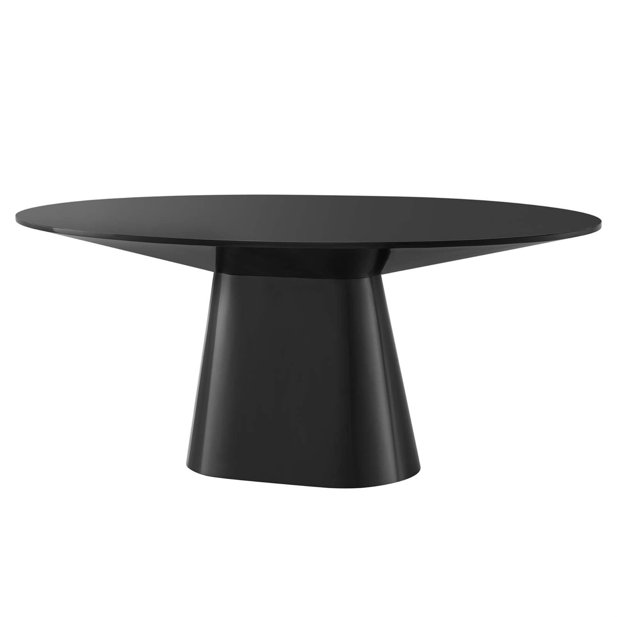 Modway Provision 75&Quot; Oval Mdf Wood Dining Table In Black Finish