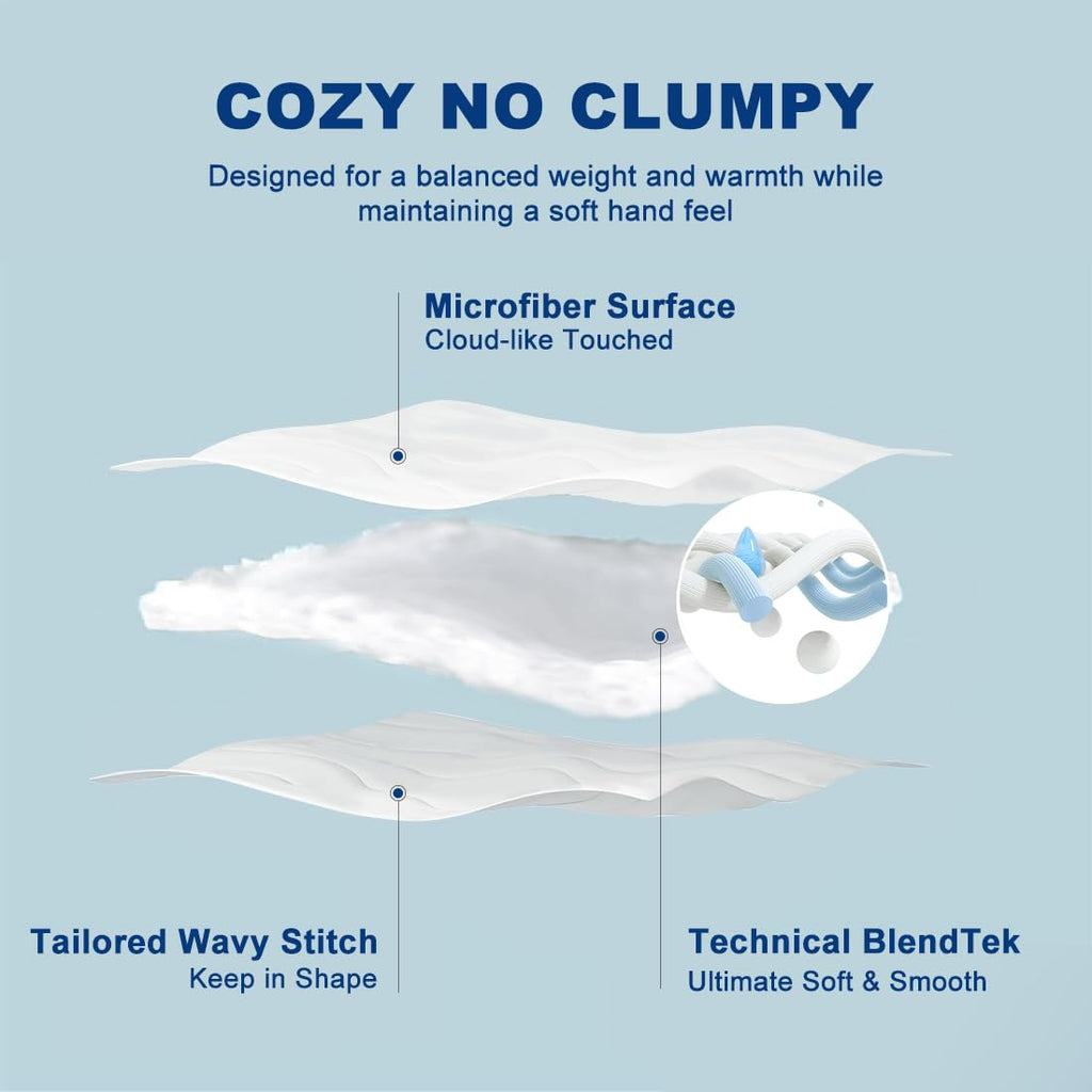 Meelus Lightweight Comforter Cooling Duvet Insert White, All Season Breathable California King Duvet, Soft Microfiber Summer Coo
