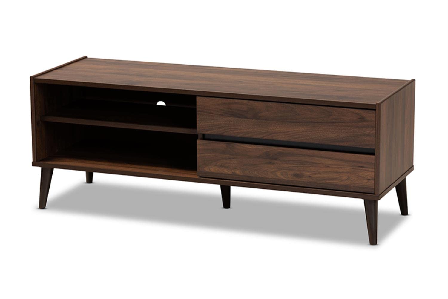 Baxton Studio Suli Mid-Century Modern Walnut Brown Finished Wood TV Stand