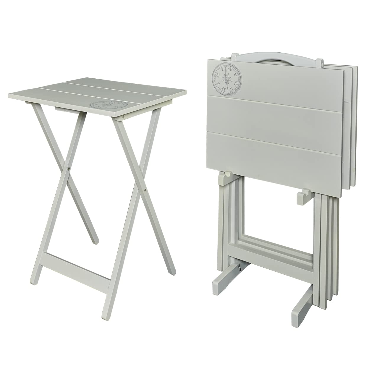 Linon Home Compass Tray Table Set