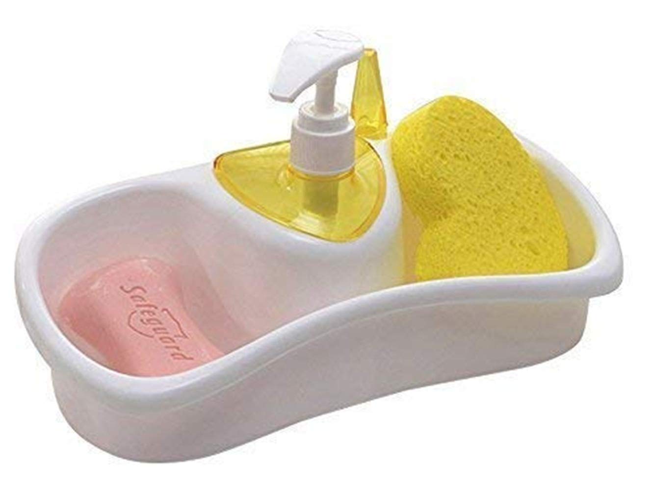 Lukzer 1 Pc Sink Organizer Drainer Stand With Sponge Liquid Holder And Soap Dispenser Pump Multi Utility Soap Sponge Storage For