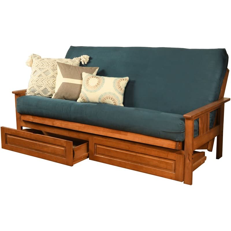 Kodiak Furniture Monterey Barbados Storage Sofa with Suede Blue Mattress