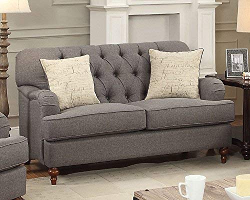 Acme Alianza Sofa (with 2 Pillows) in Dark Gray Fabric