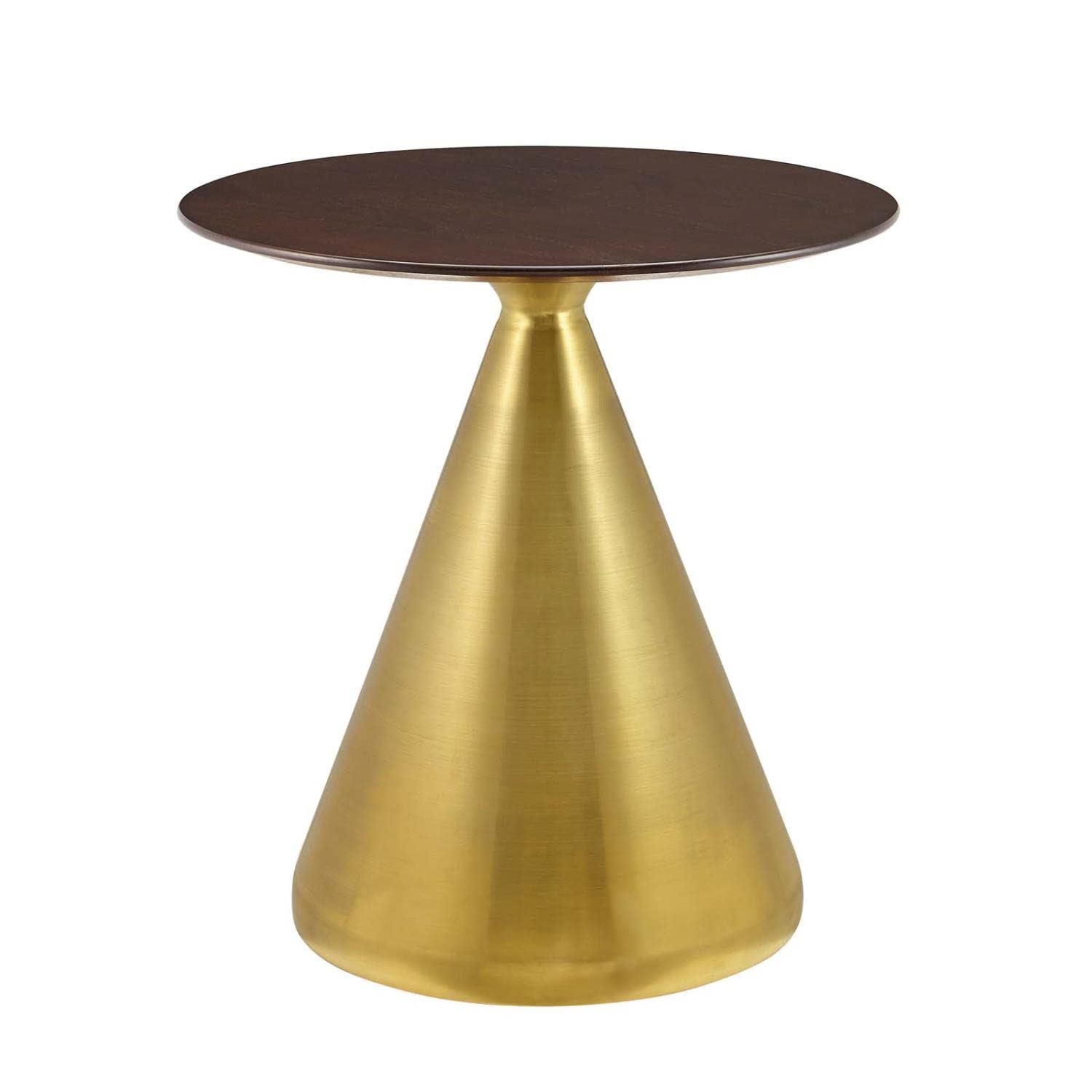 Modway Tupelo Round Wood Grain 28&quot; Dining Table in Gold Cherry Walnut