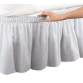 Pleated Three Sides Fabrics Wrap Around Style Egyptian Cotton Elastic 17 Inch Drop Dust Bed Skirt For Twin/Full,Queen,King Size