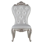 Acme Gorsedd Upholstered Tufted Side Chair in Cream and Golden Ivory Set of 2