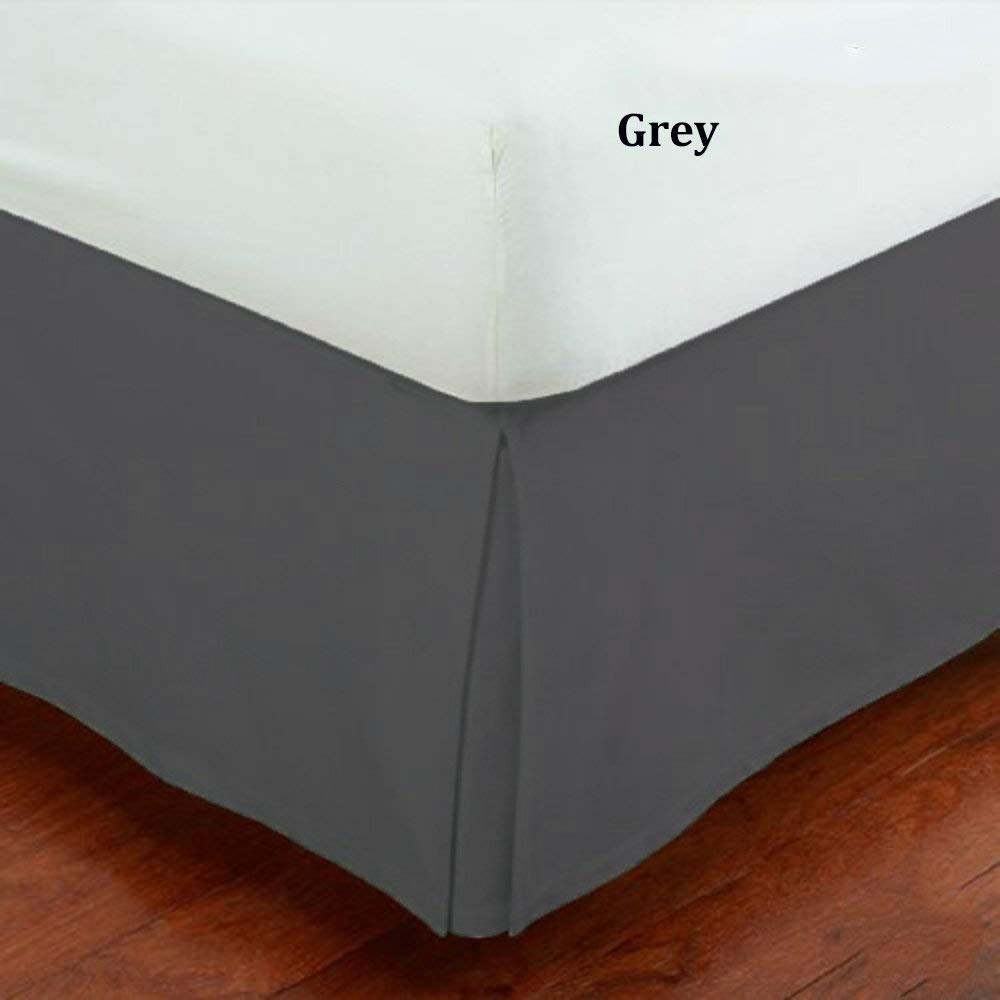 Fancy Collection Easy Care Bed Skirt Pleated Microfiber 14 Inch Drop Bed Skirt Solid New (Charcoal/Dark Grey, Twin)