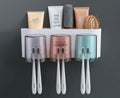 WallMounted Toothbrush Holder With Storage Shelf And 3 Cups, Bathroom Organiser