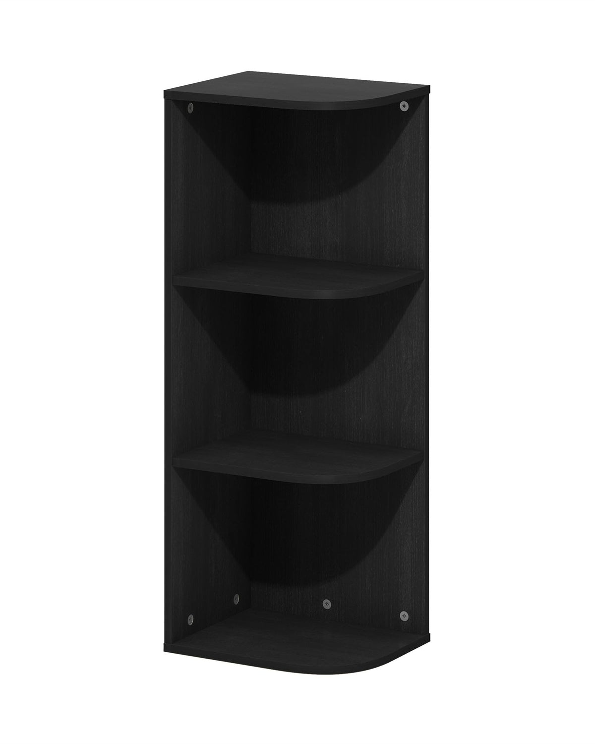 Furinno Pasir 3-Tier Corner Open Shelf Bookcase, Blackwood