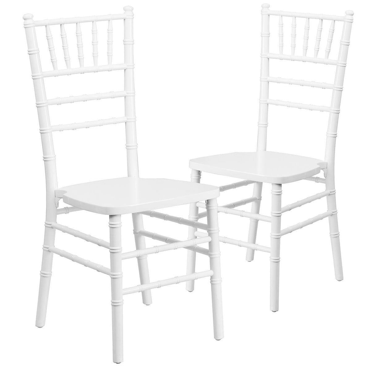 Flash Furniture 2 Pack Hercules Series White Wood Chiavari Chair