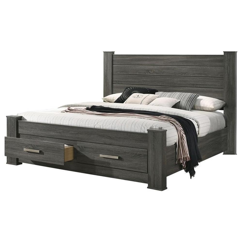 Best Quality Furniture California King Bed Only, Weathered Gray