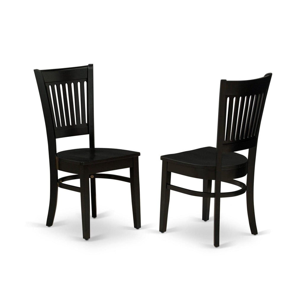 East West Furniture Amva5-Blk-W 5 Piece Modern Dining Table Set Includes A Round Kitchen Table With Pedestal And 4 Kitchen Dining Chairs, 36X36 Inch, Black