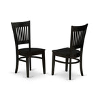 East West Furniture Amva5-Blk-W 5 Piece Modern Dining Table Set Includes A Round Kitchen Table With Pedestal And 4 Kitchen Dining Chairs, 36X36 Inch, Black