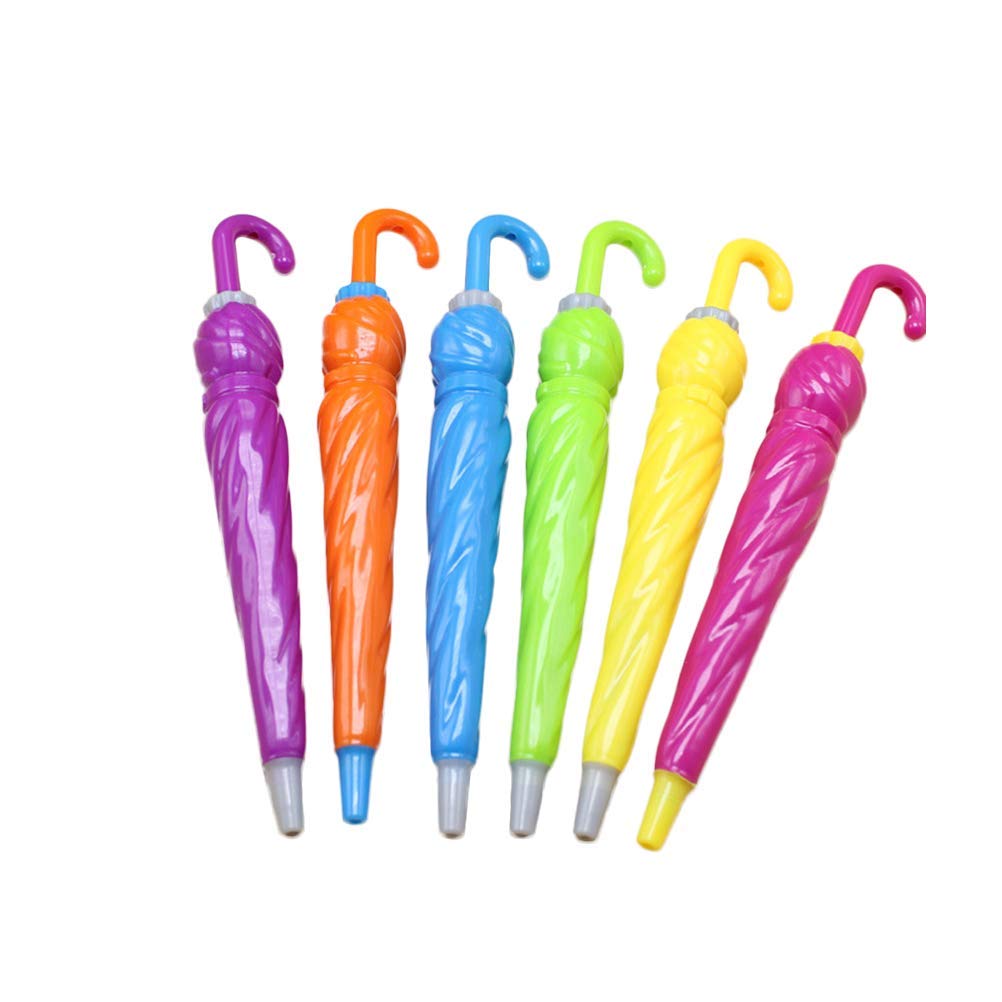 6Pcs Ballpoint Pen Umbrella Shape Gel Ink Writing Pens For School Office Supply Gift Stationery Party Favors