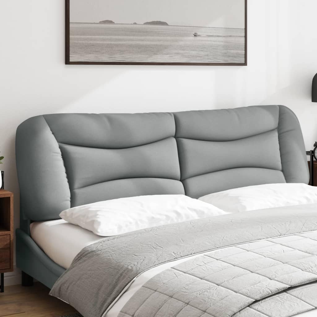 vidaXL Upholstered Headboard Cushion in Light Gray - Breathable Fabric, PP Fiber Filling, Wall-Mountable Design, Perfect for Bedroom Decor, Fits 76 Beds