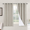 H.VERSAILTEX Linen Blackout Curtains 63 Inches Long 100% Absolutely Blackout Thermal Insulated Textured Linen Look Curtain Drape