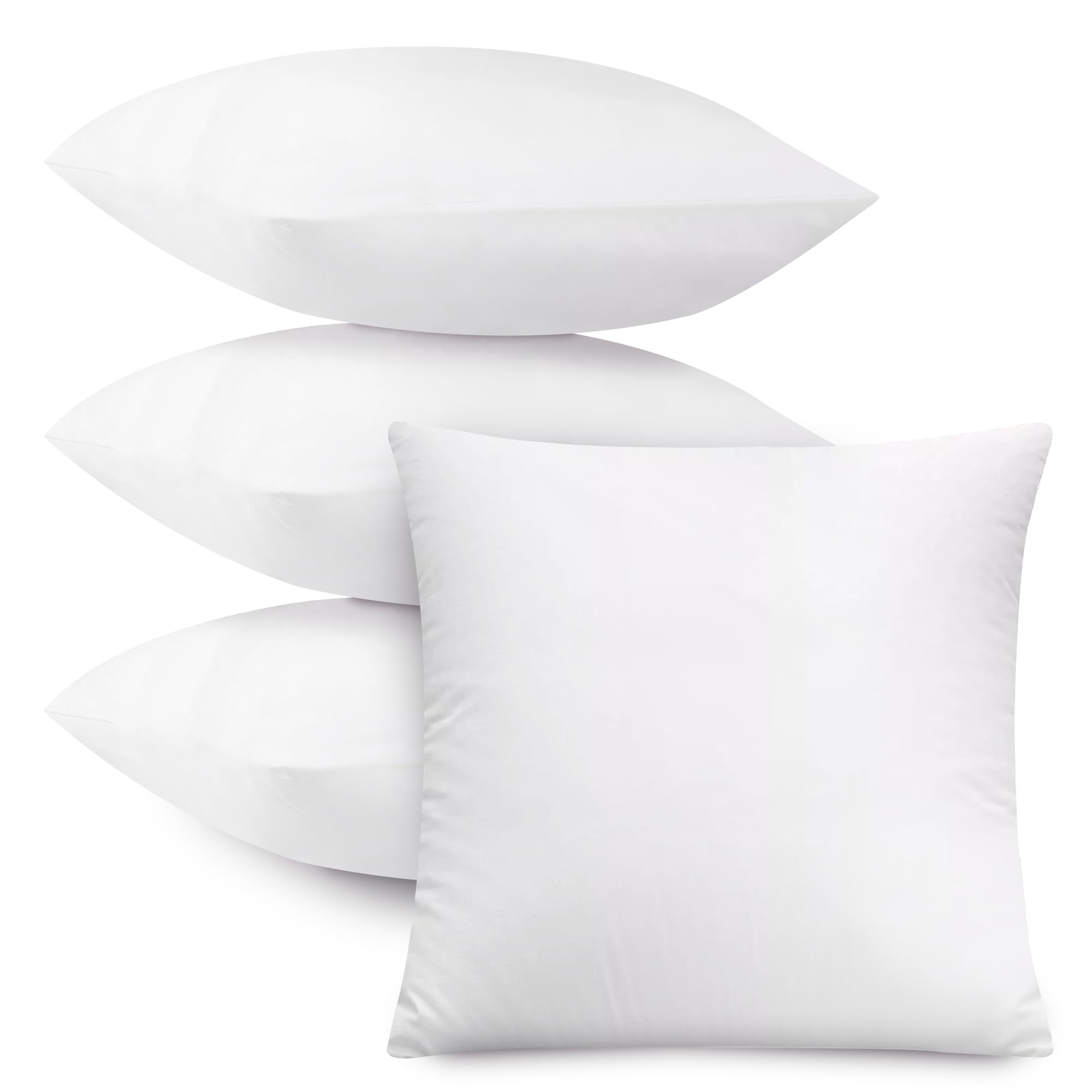 Hannah Linen Throw Pillows - 16X16 Pillow Inserts Set Of 4 - Throw Pillows For Couch & Bed - Soft & Comfortable Square Pillows -