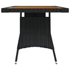 SKM Patio Table Black 51.2"x27.6"x28.3" Poly Rattan & Solid Acacia Wood-86931026