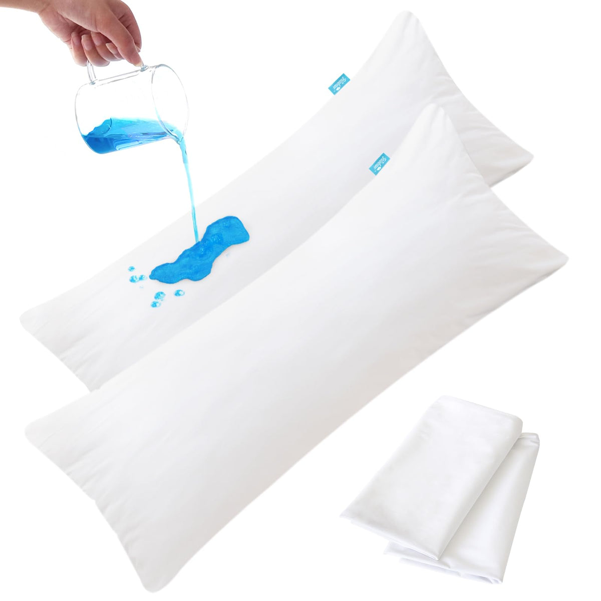 Body Pillow Protector Waterproof 2 Pack Body Pillow Cover With Zipper 21'X 55' Body Pillow Case White Pillowcase Encasement Ma