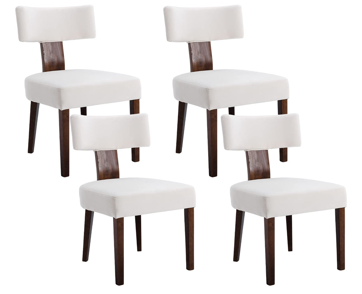 Shunzhi Upholstered Farmhouse Dining Chairs (Set Of 4) - Mid Century Modern, Retro Velvet, Armless Side Chairs With Wood Frame/C