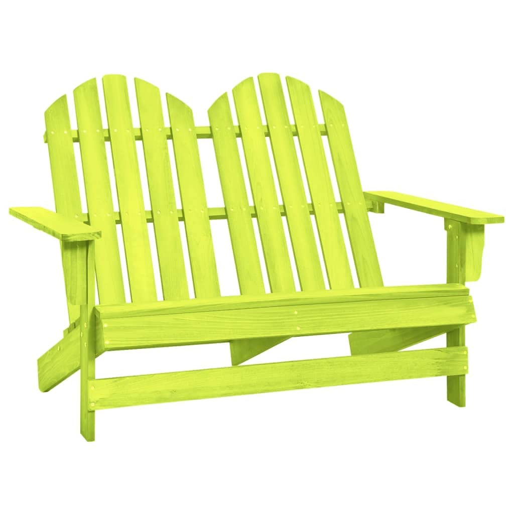 vidaXL 2-Seater Patio Adirondack Chair - Solid Fir Wood, Weather Resistant, Ergonomic, Comfortable, Green