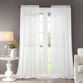 Dreaming Casa Solid Sheer Curtains White Rod Pocket Voile Draperies 84 Inches Long for Living Room 52'' W x 84'' L 2 Panels
