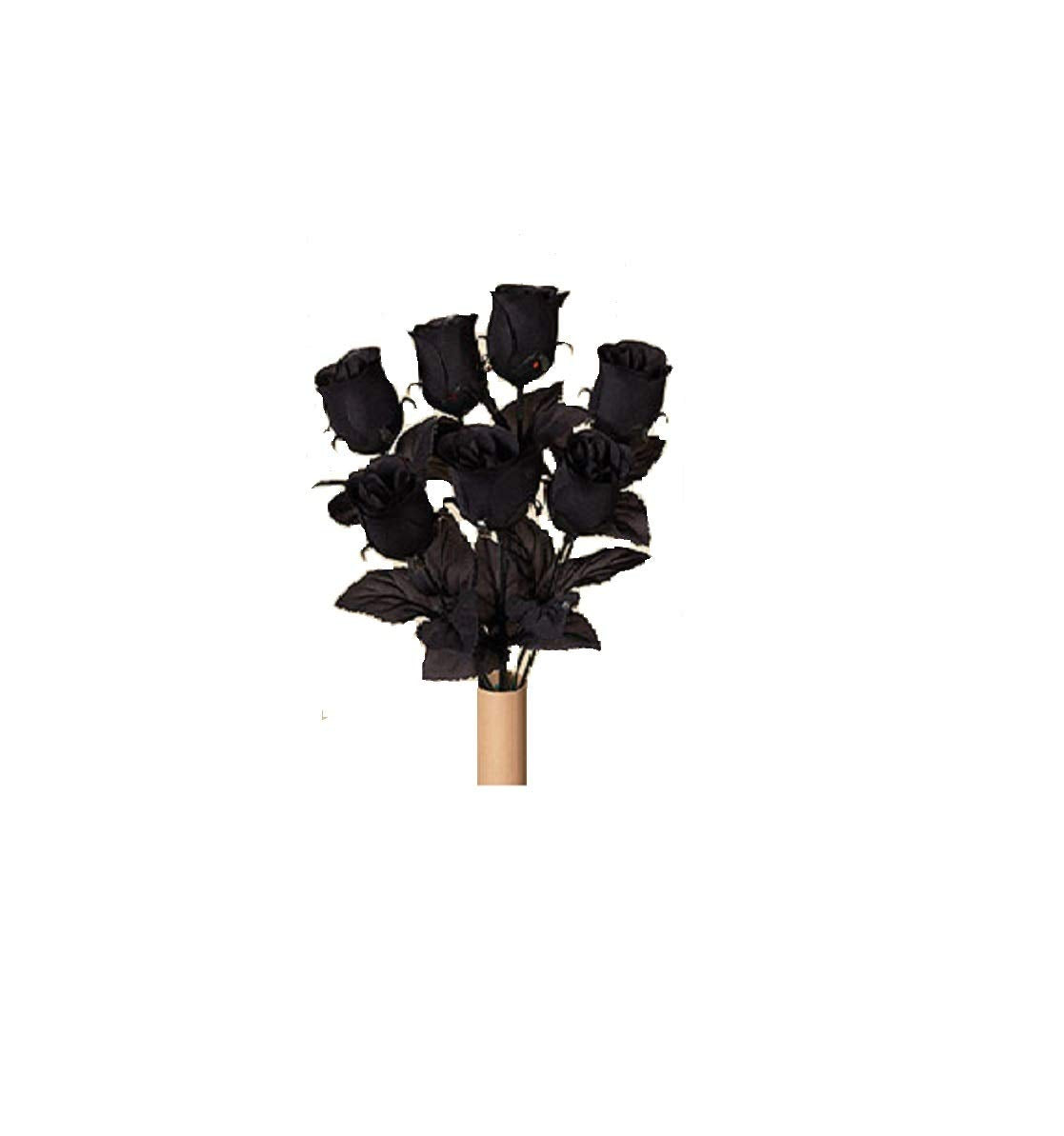Gerson Red Glitter on Black Roses Bush 13 inches