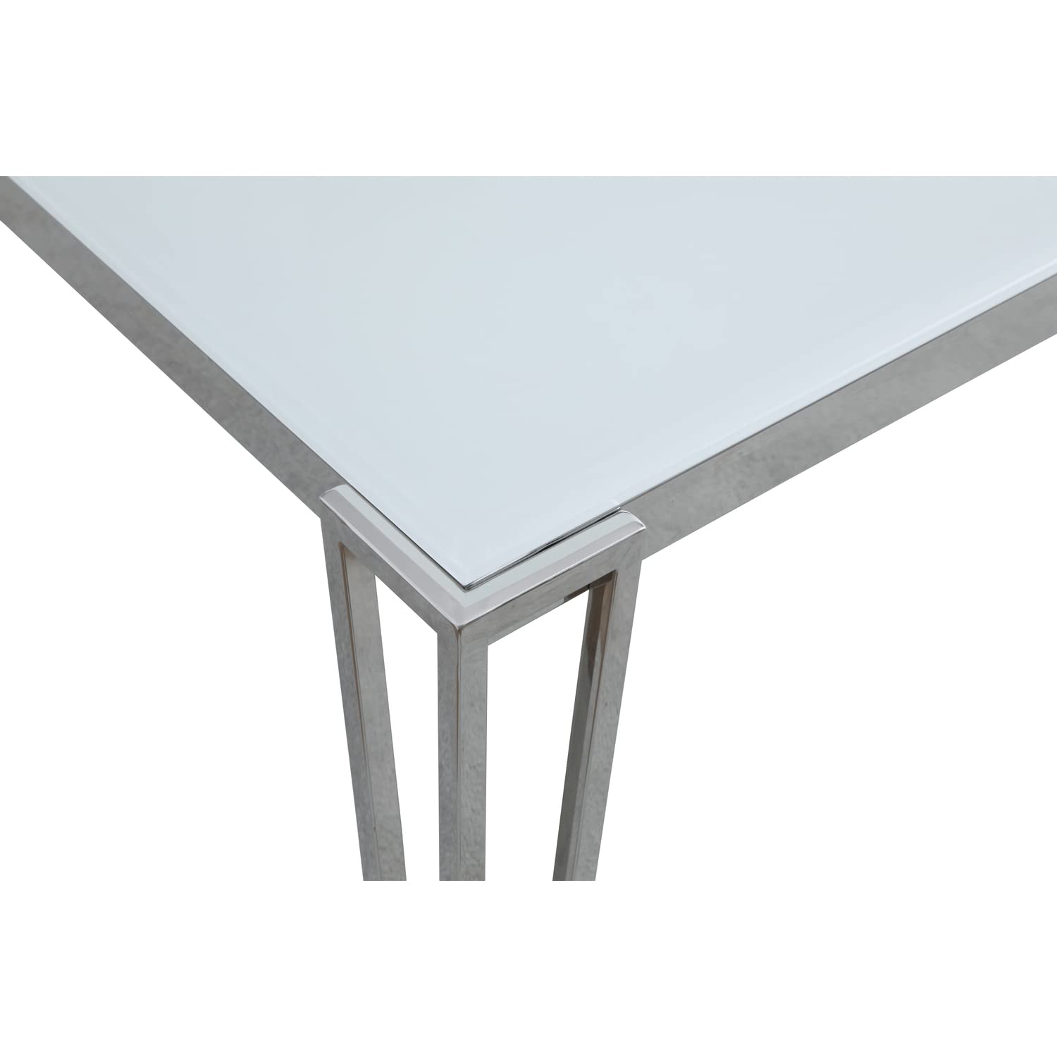 Coaster Furniture Pauline Rectangular Metal Leg White and Chrome Dining Table 193001