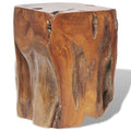 vidaXL Solid Teak Wood Stool, Versatile Footrest/Side Table, Unique Grain Pattern, Durable and Stable, 11.8 x 11.8 x 15.7 Bro