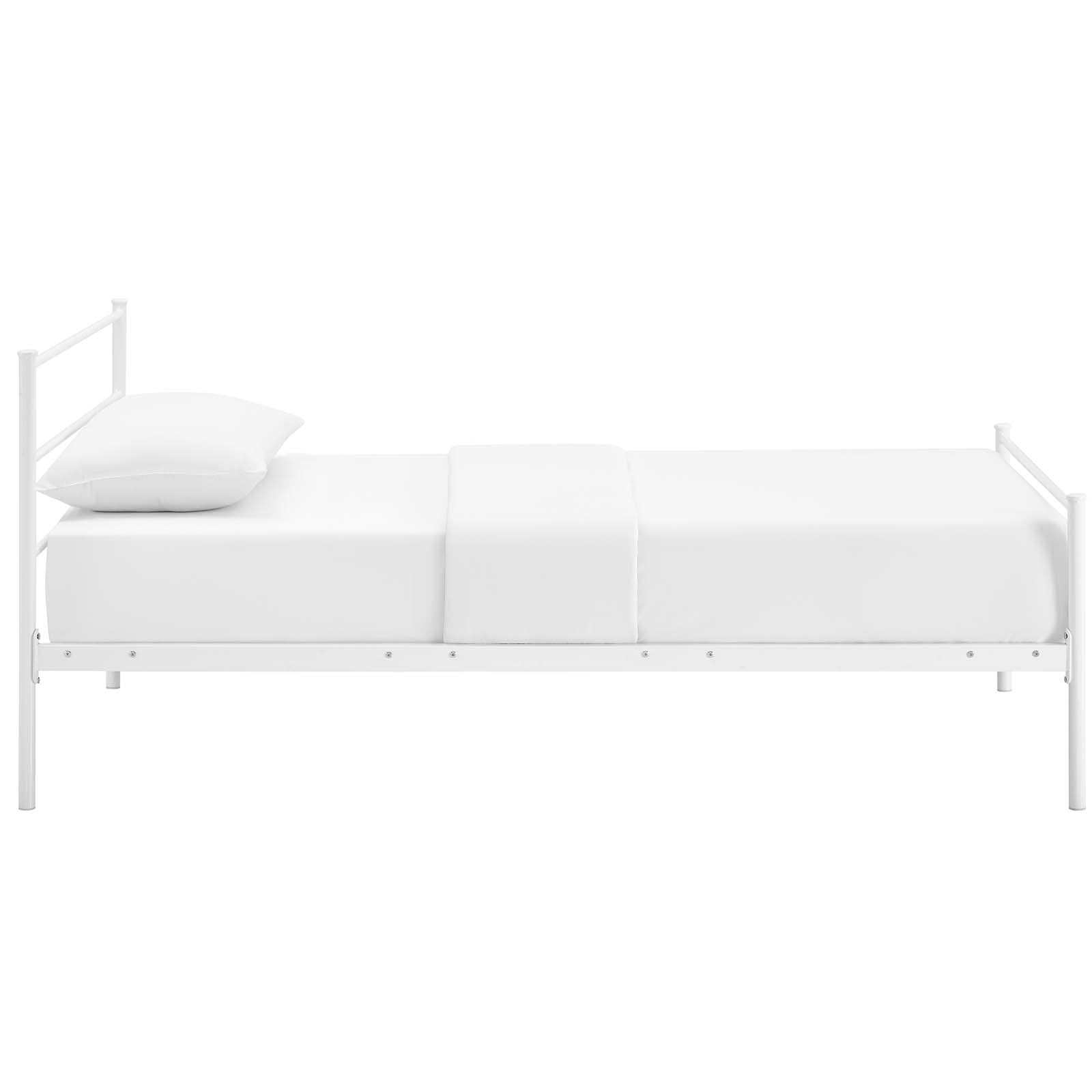 CasaFoyer Alina Platform Twin Bed Frame | Rustic Charm meets Modern Design | Sturdy Vintage Steel | Holds 1323 lbs | Cottage Aesthetic | No Box Spring Needed | Compatible with Memory Foam, Spring, Latex, Hybrid Mattresses (Mattress Not Included)