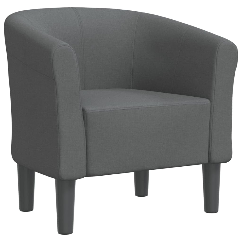 vidaXL Tub Chair - Dark Gray Fabric Accent Armchair for Living Room, Bedroom, Office - Comfortable, High-Density Foam, Durable Plywood and Pinewood Frame