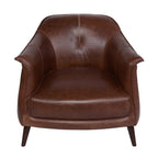 Kosas Home Martel Transitional Leather & Wood Club Chair in Brown