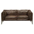 Acme Porchester Leather Loveseat in Distress Chocolate