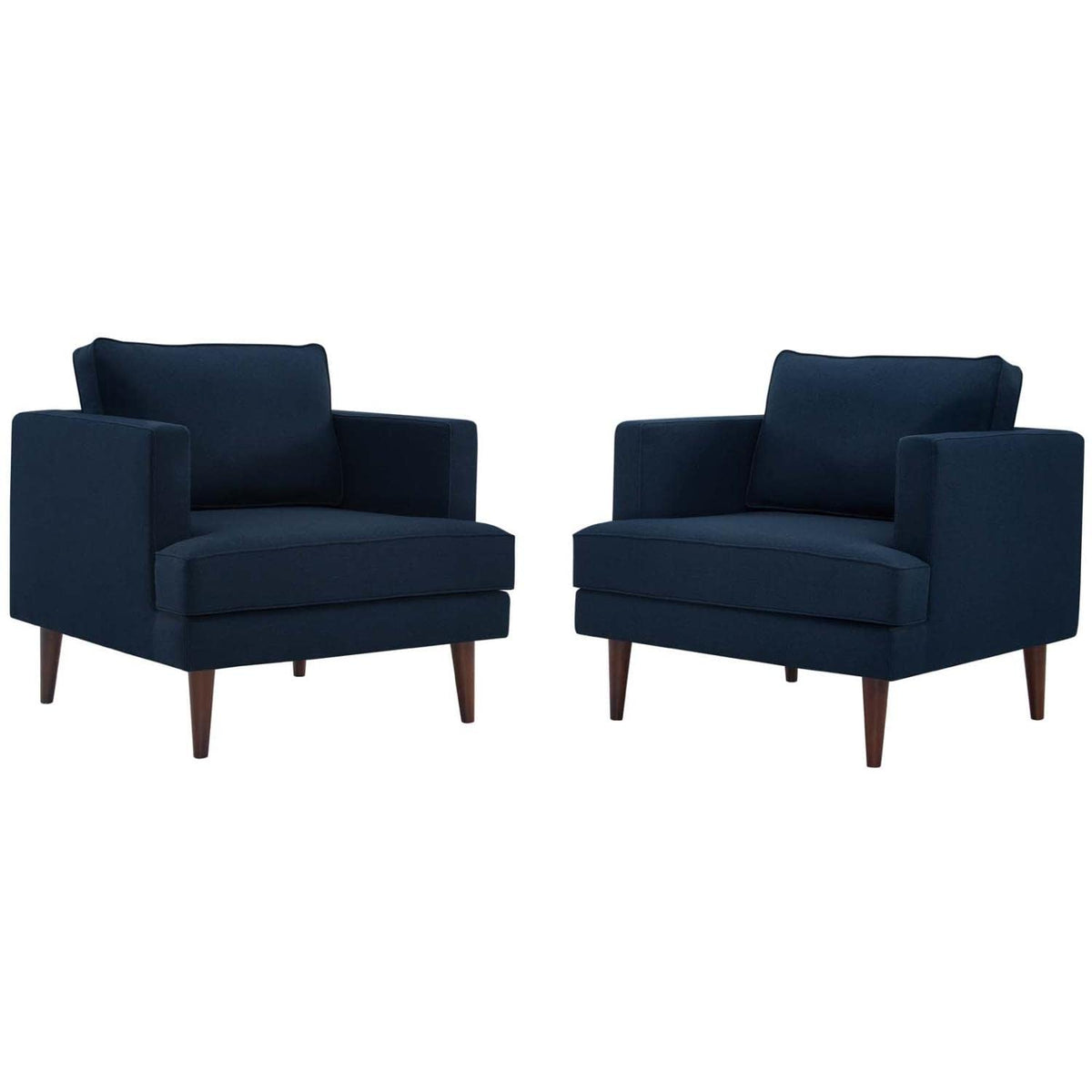 Modway Agile Modern Fabric Upholstered Armchair In Blue (Set Of 2)