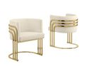 Best Quality Furniture Teddy Fabric, 19" Barrel Chair, Cream/Gold